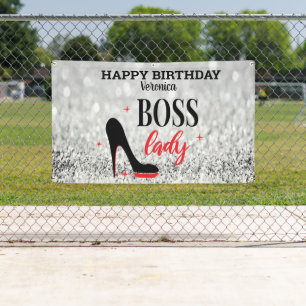 Red Bottom Stiletto Heel Boss Lady Geburtstag Banner