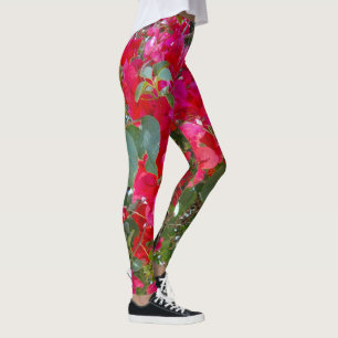 Red Bougainvilleas Leggings
