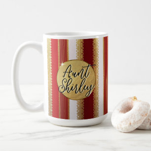 Red Bougie Stripes Personalisiert Kaffee Tasse