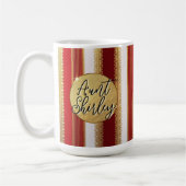 Red Bougie Stripes Personalisiert Kaffee Tasse (Links)