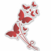Red Bouquet Butterfly Sticker (Vorderseite)