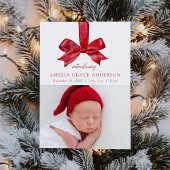 Red Bow 2 Foto Holiday Birth Ankündigung