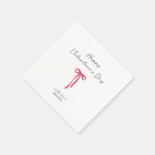 Red Bow am weißen Valentinstag Serviette (Ecke)