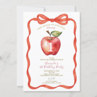 Red Bow Apfel Unser Eye Girl Erste Geburtstagspart