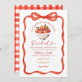 Red Bow Apple Brautparty ausgewählt Einladung (Vorne/Hinten)