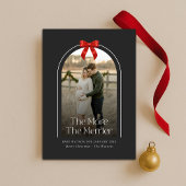 Red Bow Arch Foto Weihnachtsschwangerschaft Ankündigung