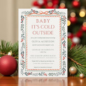 Red Bow Baby It's Cold Outside Baby Shower Einladung