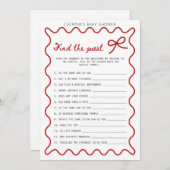 Red Bow Baby Shower - Bearbeitbarer Name, 12x18 Ei Einladung (Vorne/Hinten)