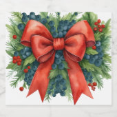 Red Bow Baby Shower Christmas Brunch Schaumweinetikett (Einzelnes Label)