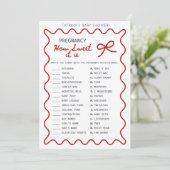 Red Bow Baby Shower - Editable Name, 5x7 Einladung (Stehend Vorderseite)