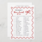 Red Bow Baby Shower - Editable Name, 5x7 Einladung (Vorne/Hinten)