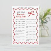 Red Bow Baby Shower - Editable Name, 5x7 Invitatio Einladung (Stehend Vorderseite)
