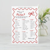 Red Bow Baby Shower - Editable Name, 5x7 Invitatio Einladung (Stehend Vorderseite)