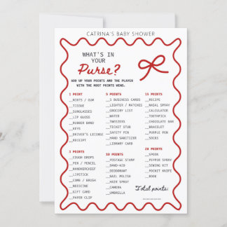 Red Bow Baby Shower - Editable Name, 5x7 Invitatio Einladung
