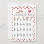 Red Bow Baby Shower - Editable Name, 5x7 Invitatio Einladung (Vorderseite)