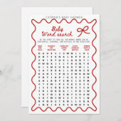 Red Bow Baby Shower - Editable Name, 5x7 Invitatio Einladung (Vorne/Hinten)