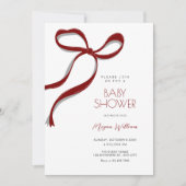 Red bow baby shower einladung (Vorderseite)