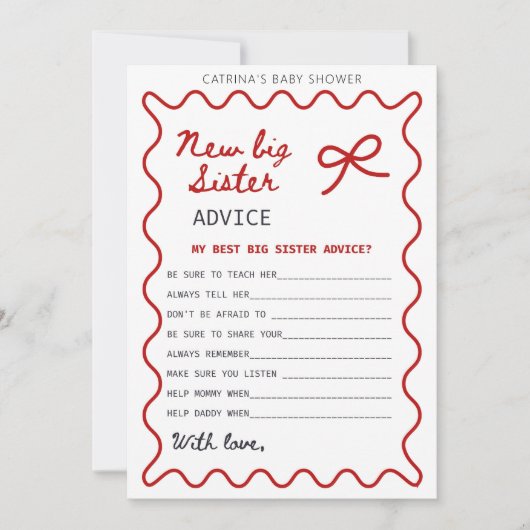 Red Bow Baby Showroom - Bearbeitbarer Name, 12x18 Einladung (Vorderseite)