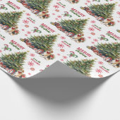 Red Bow Beagle Dog Holiday Tree Geschenkpapier (Ecke)