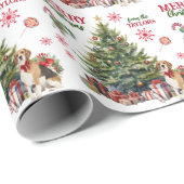 Red Bow Beagle Dog Holiday Tree Geschenkpapier (Rolleneckpunkt)