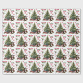 Red Bow Bernese Mountain Dog Holiday Tree Geschenkpapier (Flach)