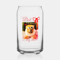 Red bow best dog Mom Papa Foto hund/pet name