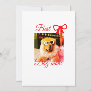 Red bow best dog Mom Papa Foto hund/pet name Feiertagskarte