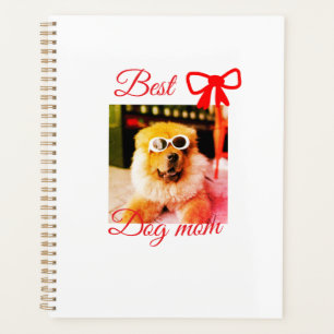 Red bow best dog Mom Papa Foto hund/pet name Planer