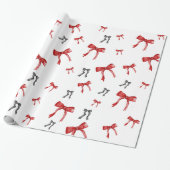 Red Bow Black Bow Holiday Weihnachtswrapper Geschenkpapier (Ungerollt)