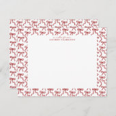 Red Bow Border Valentine's Day Note Card Einladung (Vorne/Hinten)