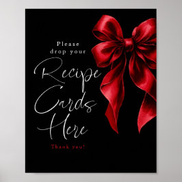 Red Bow Brautparty Signature für Rezeptkarten Poster
