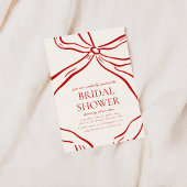 Red Bow Bridal Dusche Einladung