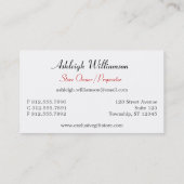 Red Bow Business Cards Visitenkarte (Rückseite)