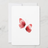 Red Bow Butterflies Bridal Shower   Einladung (Rückseite)