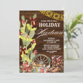 Red Bow Cactus Wild West Holiday Hoedown Einladung (Stehend Vorderseite)