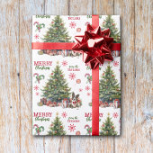 Red Bow Cardigan Welsh Corgi Dog Holiday Tree Geschenkpapier