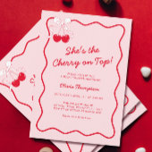 Red Bow Cherry am oberen Brautparty Einladung