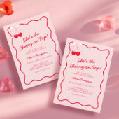 Red Bow Cherry am oberen Brautparty Einladung