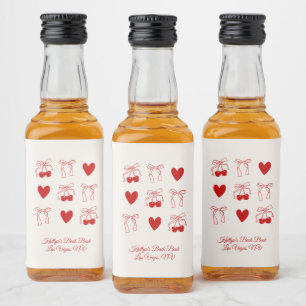 Red Bow Cherry Sweet Junggeselinnen-Abschied Alkoholflaschenetikett