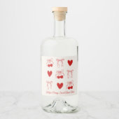 Red Bow Cherry Sweet Junggeselinnen-Abschied Dekor Alkoholflaschenetikett (Vorderseite)