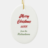 Red Bow Chocolate Labrador Retriever Christmas Keramik Ornament (Hinten)