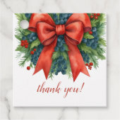 Red Bow Christmas Baby Shower Geschenkanhänger (Vorderseite)