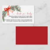 Red Bow Christmas Book for Baby Enclosure Card Begleitkarte (Vorne/Hinten)