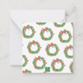 Red Bow Christmas Boxwood Wreath Mitteilungskarte (Rückseite)