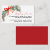 Red Bow Christmas Display Shower Begleitkarte (Vorne/Hinten)