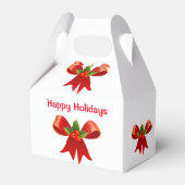 Red Bow Christmas Favor Box Geschenkschachtel (Vorderseite)