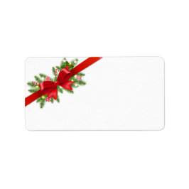 Red Bow Christmas Mailadresse Labels Adressaufkleber