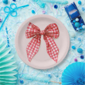 Red Bow Christmas Paper Plates Pappteller (Party)
