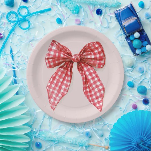 Red Bow Christmas Paper Plates Pappteller (Party)