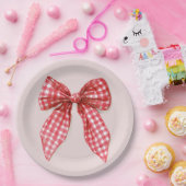 Red Bow Christmas Paper Plates Pappteller (Party)